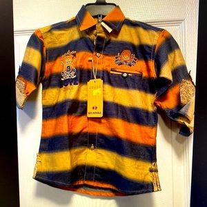 Boys Republic Embroidered shirt, Long Sleeves Custom Made Size 4
